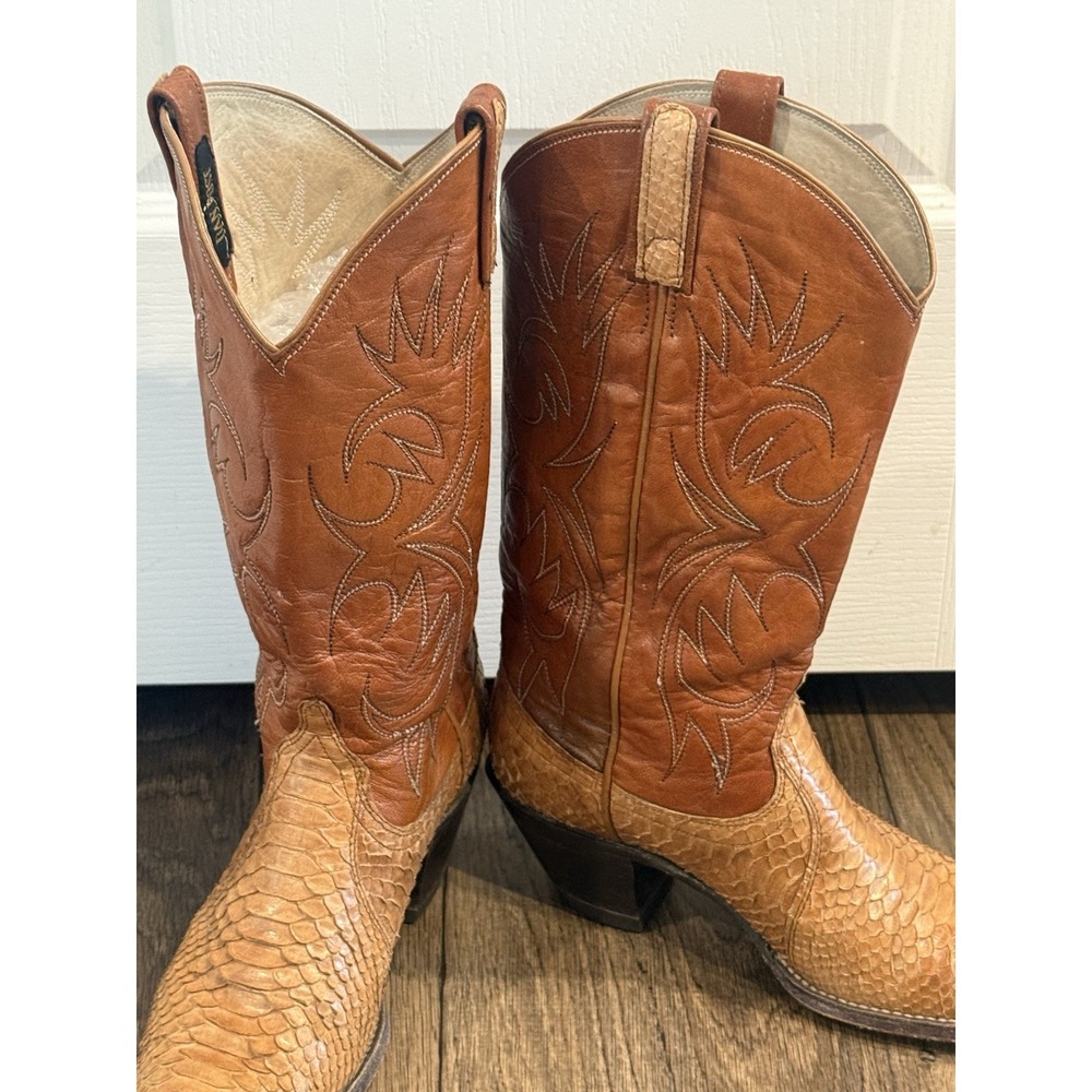 Dan Post Python Snakeskin Western Boots Womens 8 … - image 3